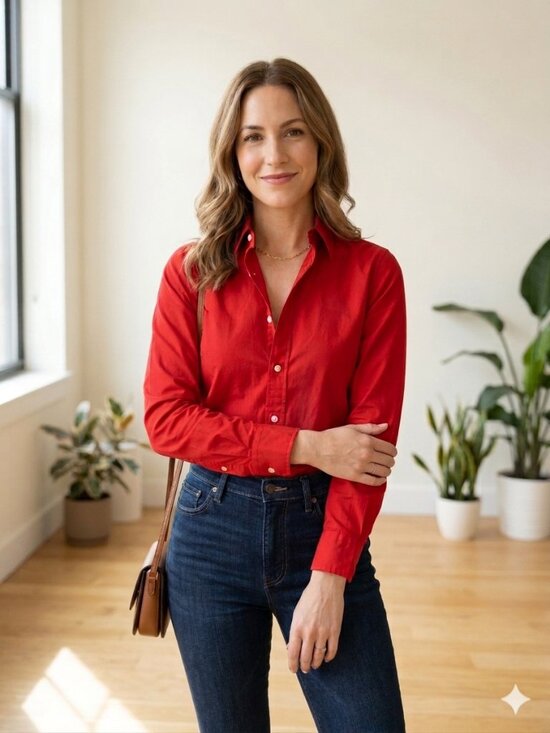 Ralph Lauren Tops - NWT Ralph Lauren Sport Red Long Sleeve Button Down Shirt Size 4